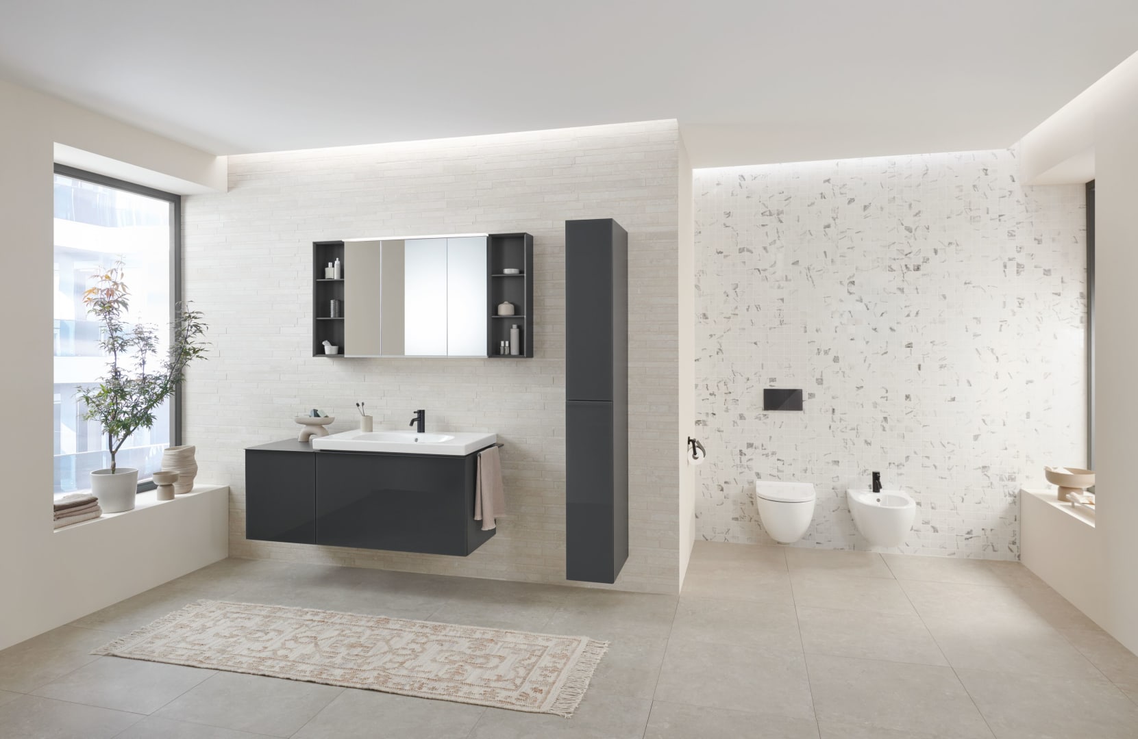 Geberit Sigma70 BetPl., eckig, f. 2-Mengen-Sp lava, Glas