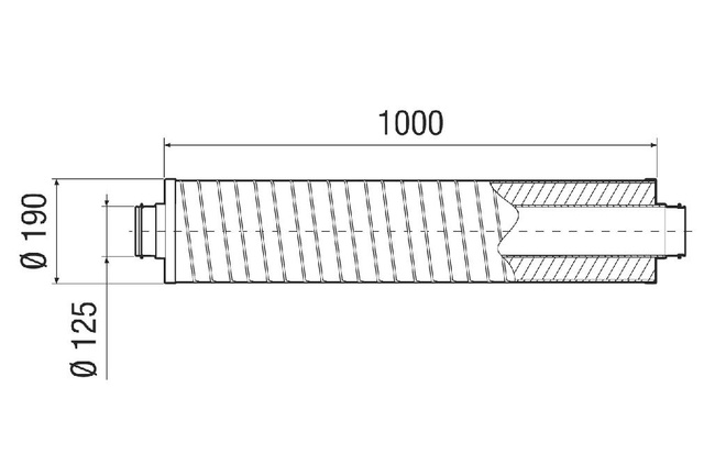 Maico Rohrschalldämpfer RSR 12-1 Rohrschalldämpfer Länger 1000, DN 125