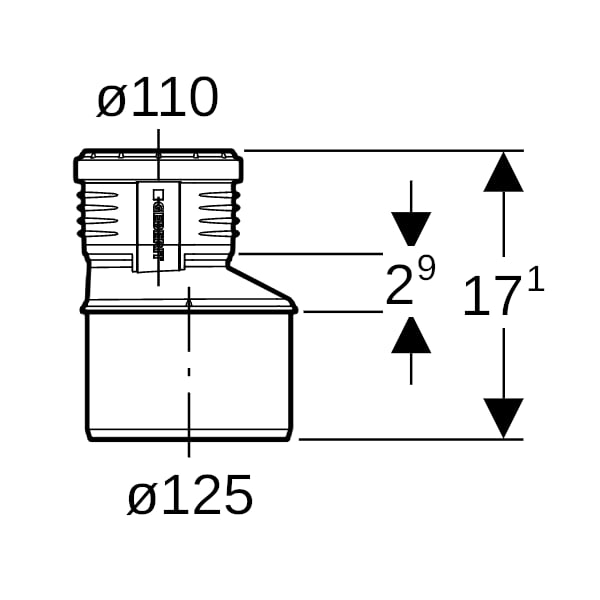 Geberit Silent-PP Reduktion exzentrisch d125/110