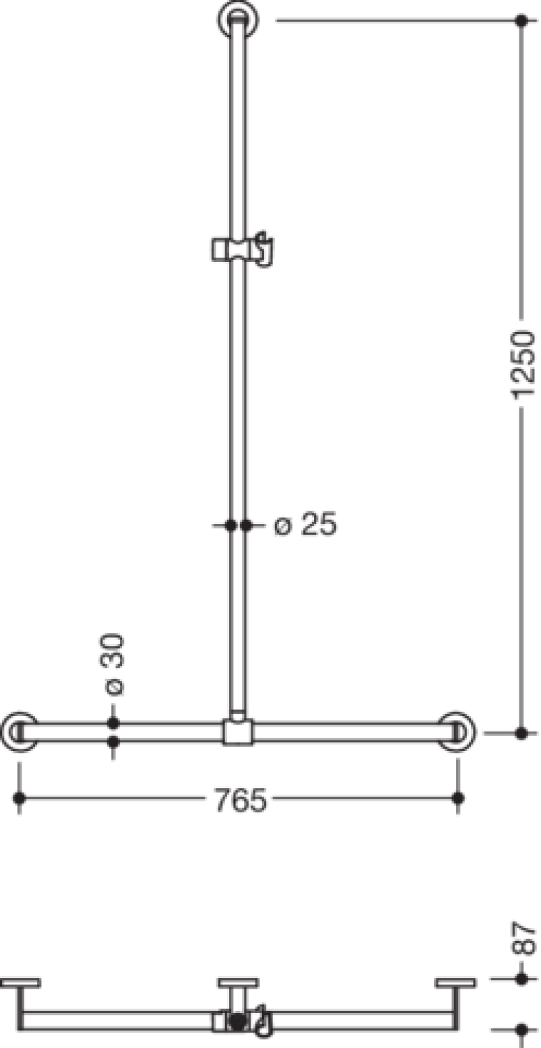 HEWI DUHA, d:25/30, A1:1250. W1:765 chrom