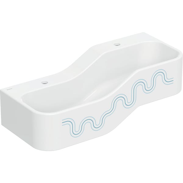 Geberit Bambini Spiel-/Waschlandschaft B:90cm 2 Waschpl., tieferes B li, 2 Hl., blau