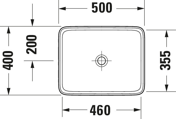 Duravit Qatego Aufsatzbecken 500mm, geschl. ohne HLB, ohne HL, ohne ÜL, Weiß HG, HYG