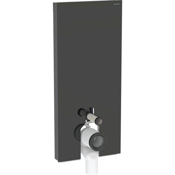 Geberit Monolith Sanitärmodul für Stand-WC 114cm Glas schwarz, Alu. schwarzchrom