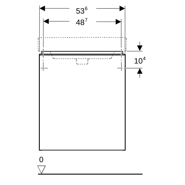 Geberit Smyle US für WT, eckig, m. 1 Tür re 53,6x61,7x43,3cm, lava