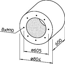 Helios RSD 560/600 Rohrschalldämpfer für Flanschanschluß