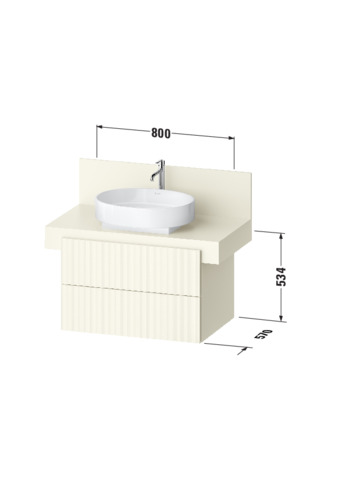 Duravit Balcoon Konsolen-WTU 800X534 Sbk.2,Elfenbein Struk.,Korp.Elfenb.M.