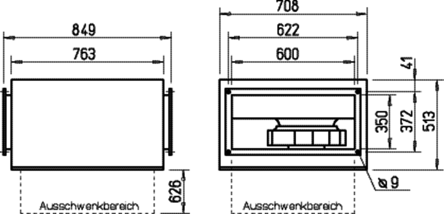 Helios SKRW 355/4/60/35, SILENT Kanalventilator, 1-PH, schallgedämpft