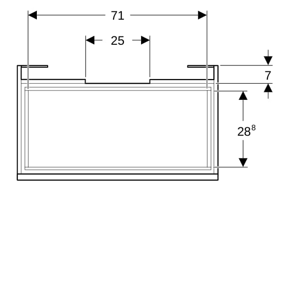 Geberit Renova Plan US f. WT, mit 1 Schublade u. Innenschubl., 78,2x60,6x44,6cm, lava