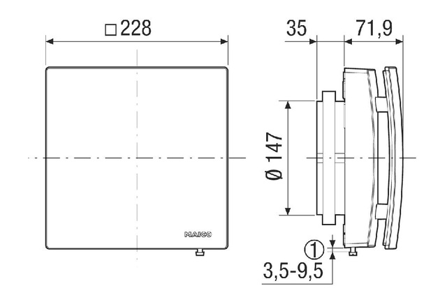 Maico Innenverschluss, elektr. AE 15/1 DN150