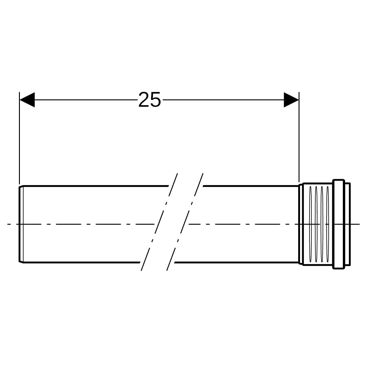 Geberit Silent-PP Rohr mit Muffe d50x2 L:25cm