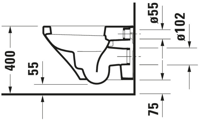 DU Wand-WC DuraStyle 540 mm Tiefspüler, weiß WonderGliss