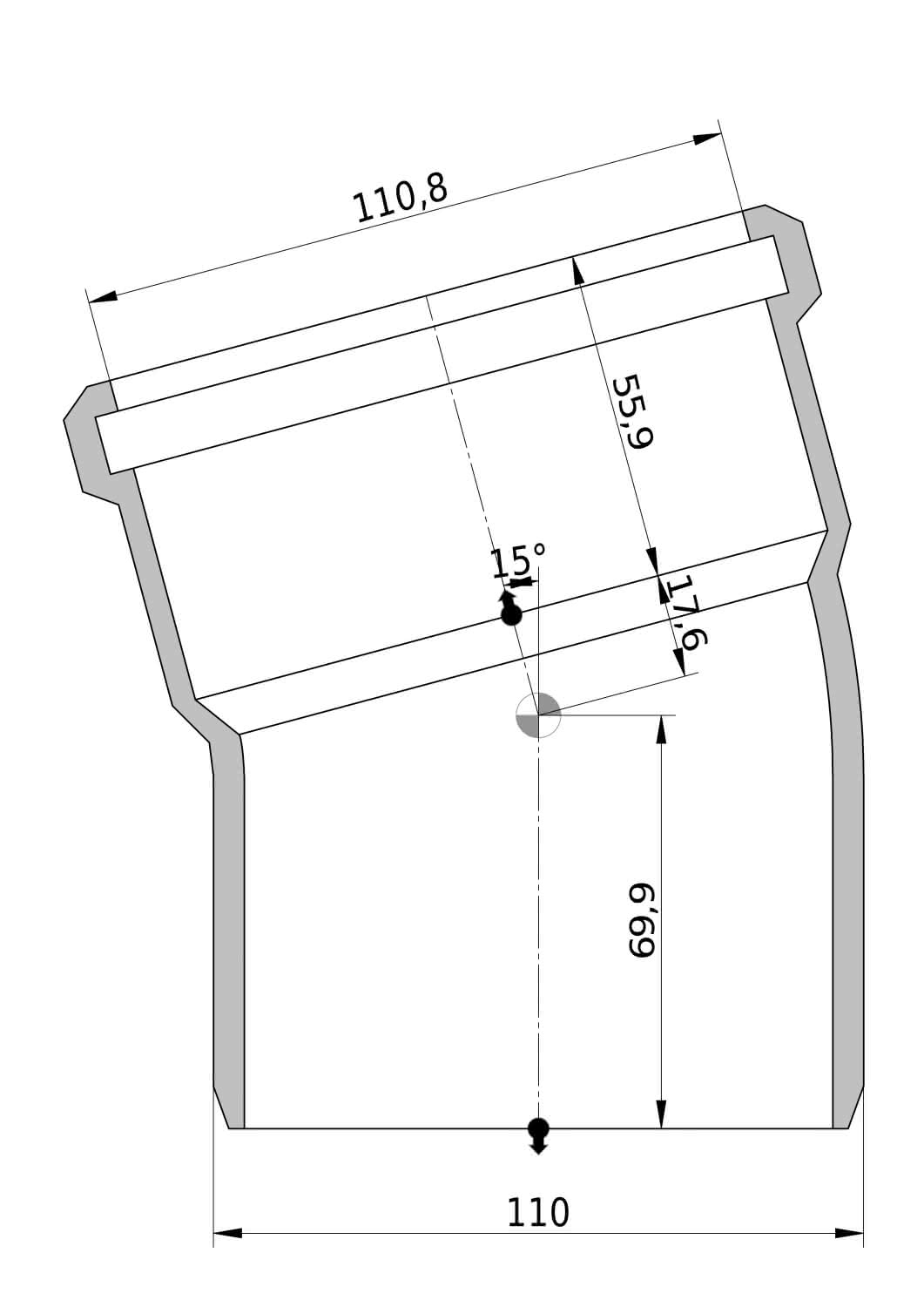 Wavin Bogen AS+ DN 100 15 Grad