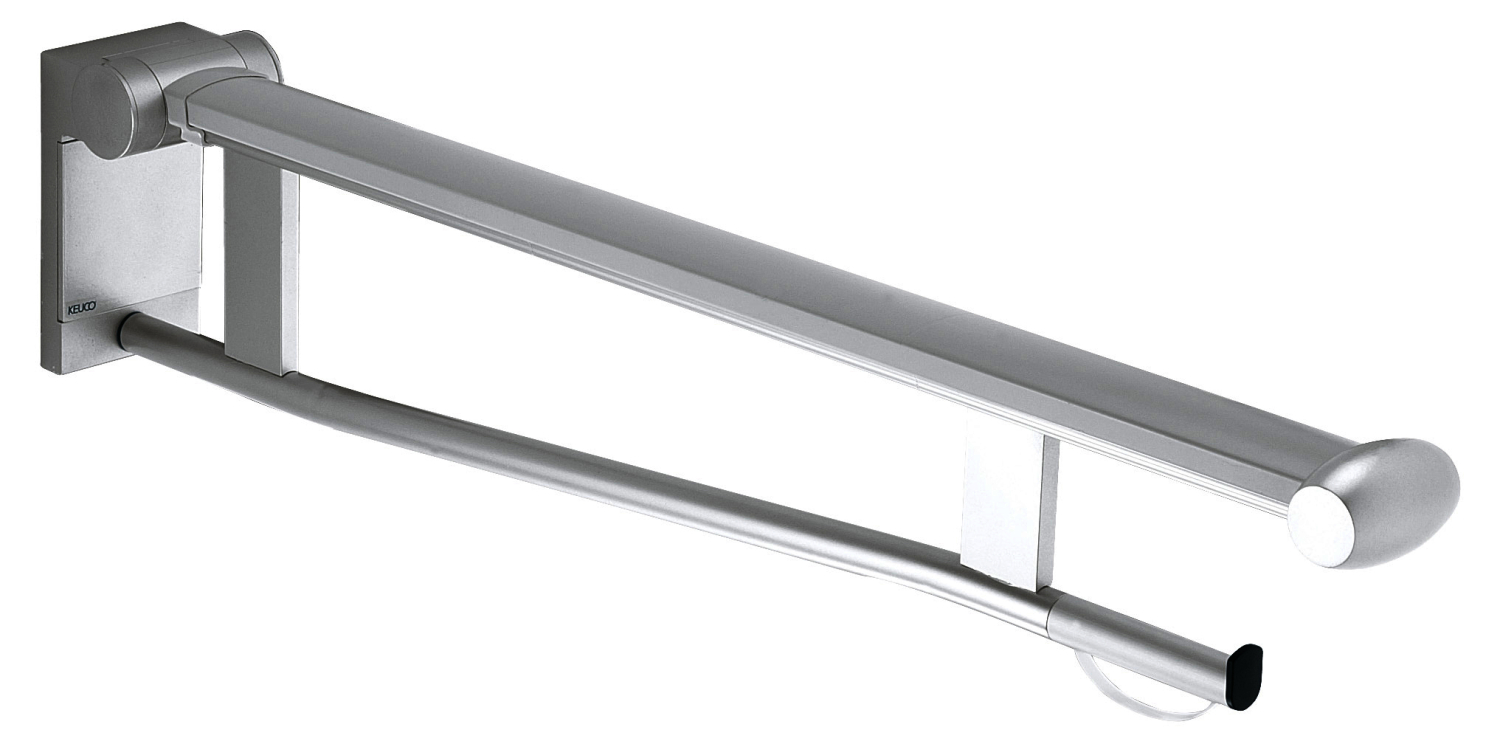 KEUCO SK-Griff WC Plan Care 34903, mit WC-PH, sil-elox/schwarzgrau, 850mm