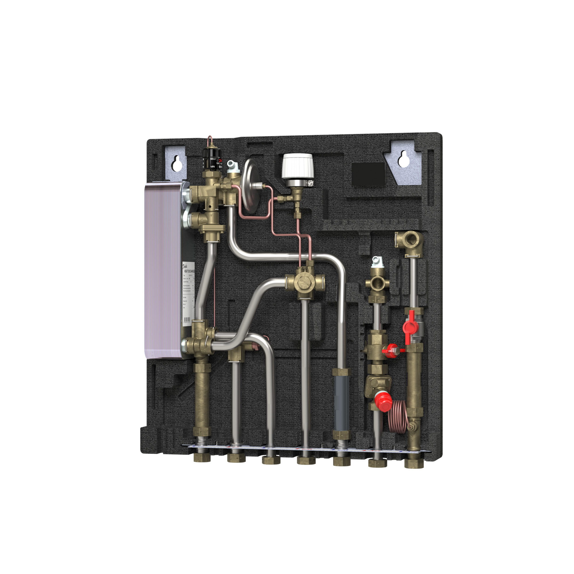 Danfoss Wohnungsstation Evoflat FSF 3 4-Leiter Version, 55kW, Dämmhaube