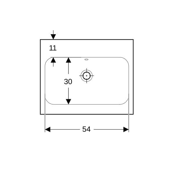 Geberit iCon Light Waschtisch 60x48cm ohne Hahnloch, mit Ül., weiß, KeraTect