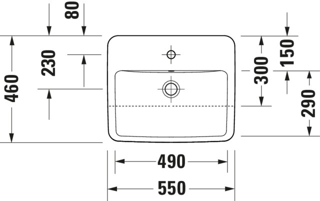 Duravit Halb-EWT 550mm Duravit No.1 weiß, mit ÜL, mit HLB