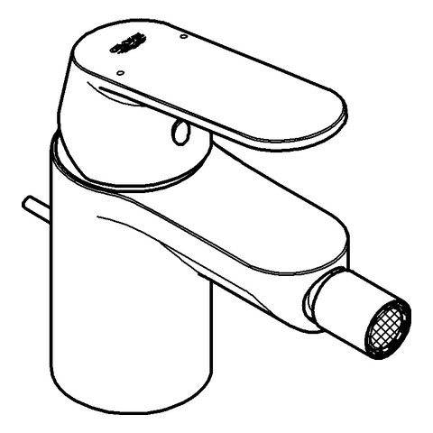 GROHE Bidetbatterie Eurosmart C 32839 DN15 mit Zugstangen-Ablaufgarnitur chrom