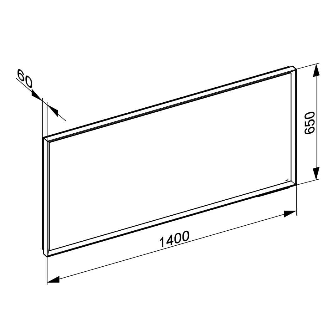 KEUCO LS R. Lumos 14597, schwarz-eloxiert, 1400 x 650 x 60 mm