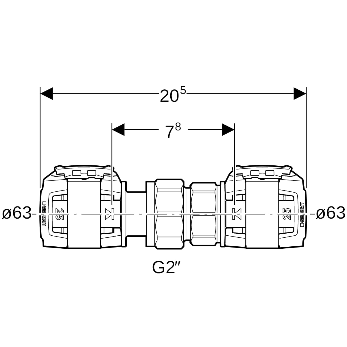 Geberit FlowFit Verschraubung SiBr, d63