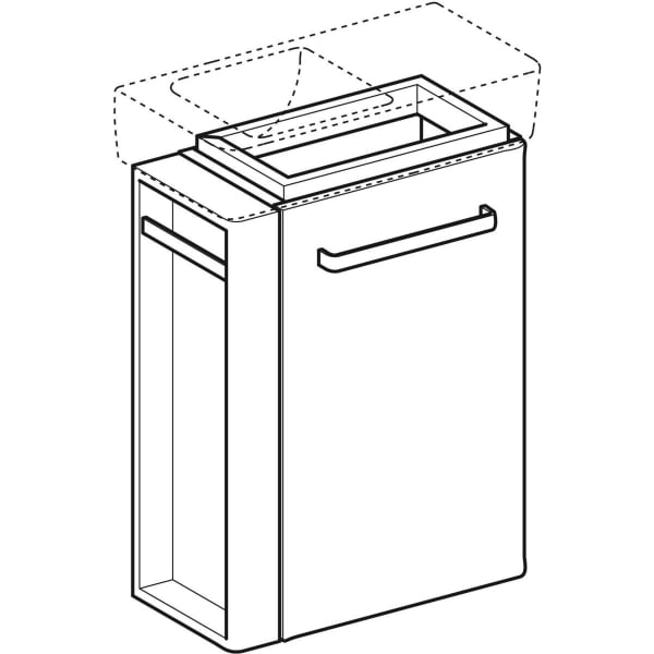 Geberit Renova Compact US 44,8cm für HWB 50cm mit HH li, 44,8x60,4x25,2cm, hellgrau