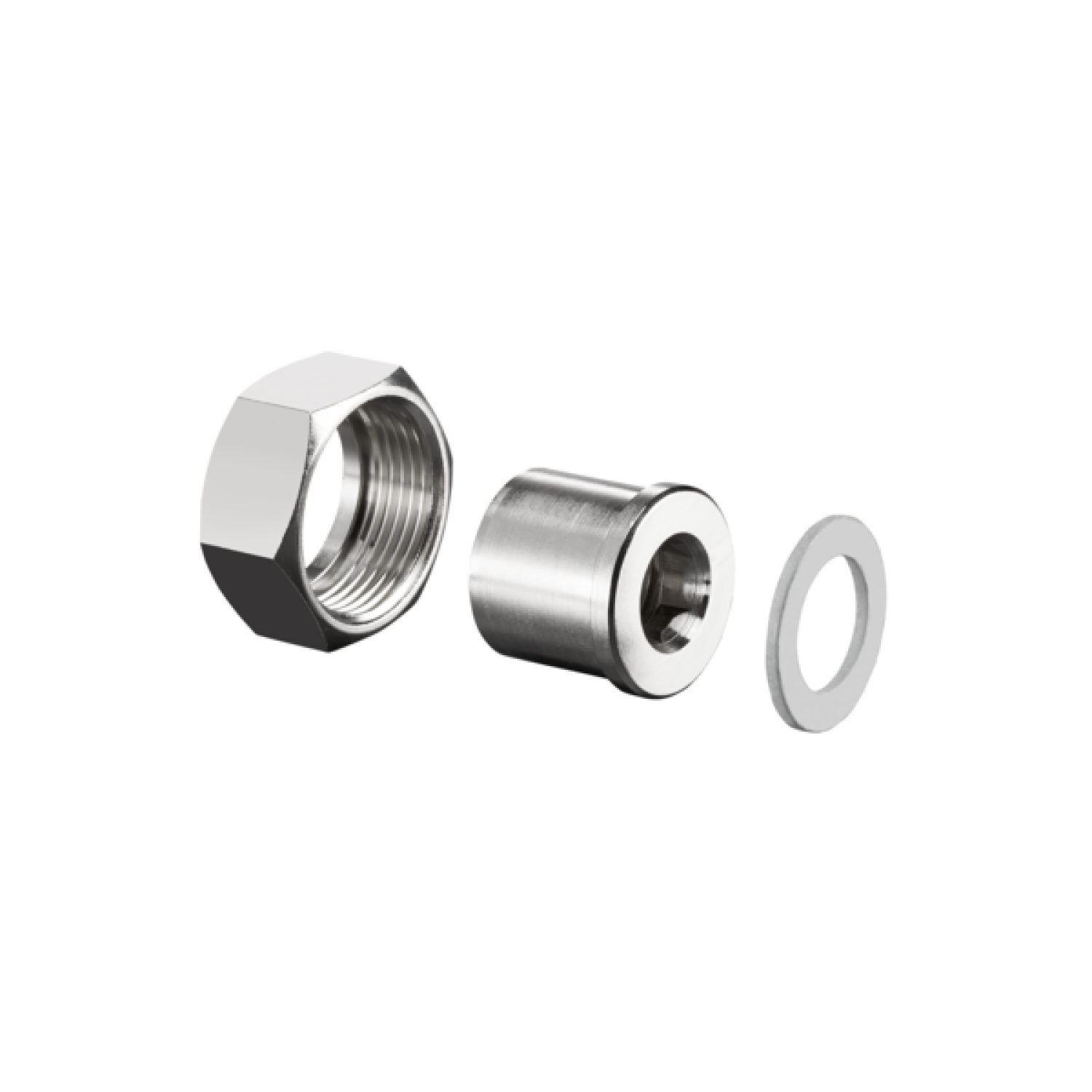 OVENTROP-Verschraubung, flachdichtend z.Bypassleit,DN15, 1/2" IG u.ÜM 7/8"IG