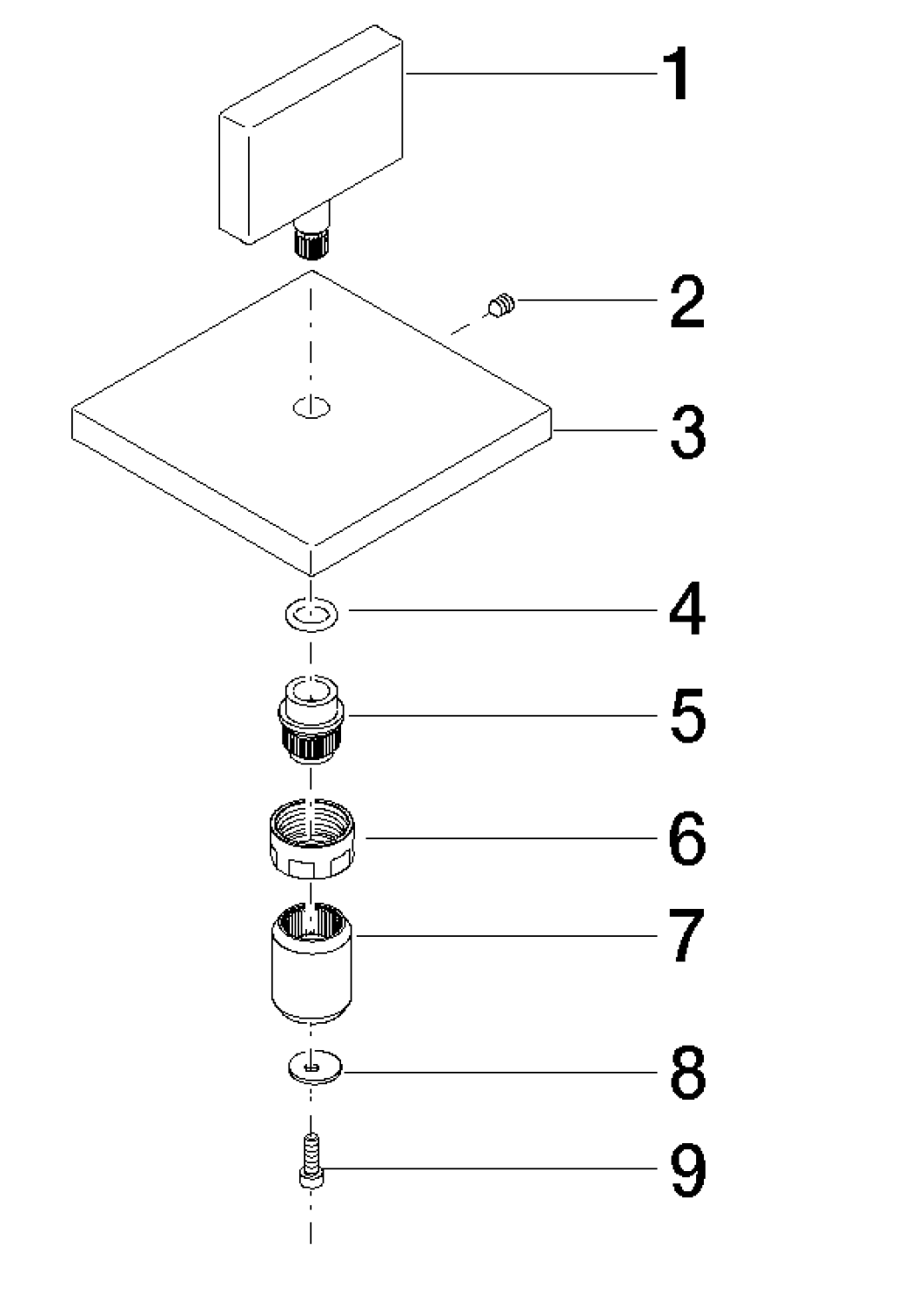 DO Gr. für Zwei- / Drei-Wegeumstellung ET 90207800203 80 x 80 x 45 mm Platin