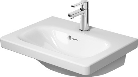 DU Möbelwaschtisch Compact DuraStyle 550mm, m.ÜL, m.HLB, weiß