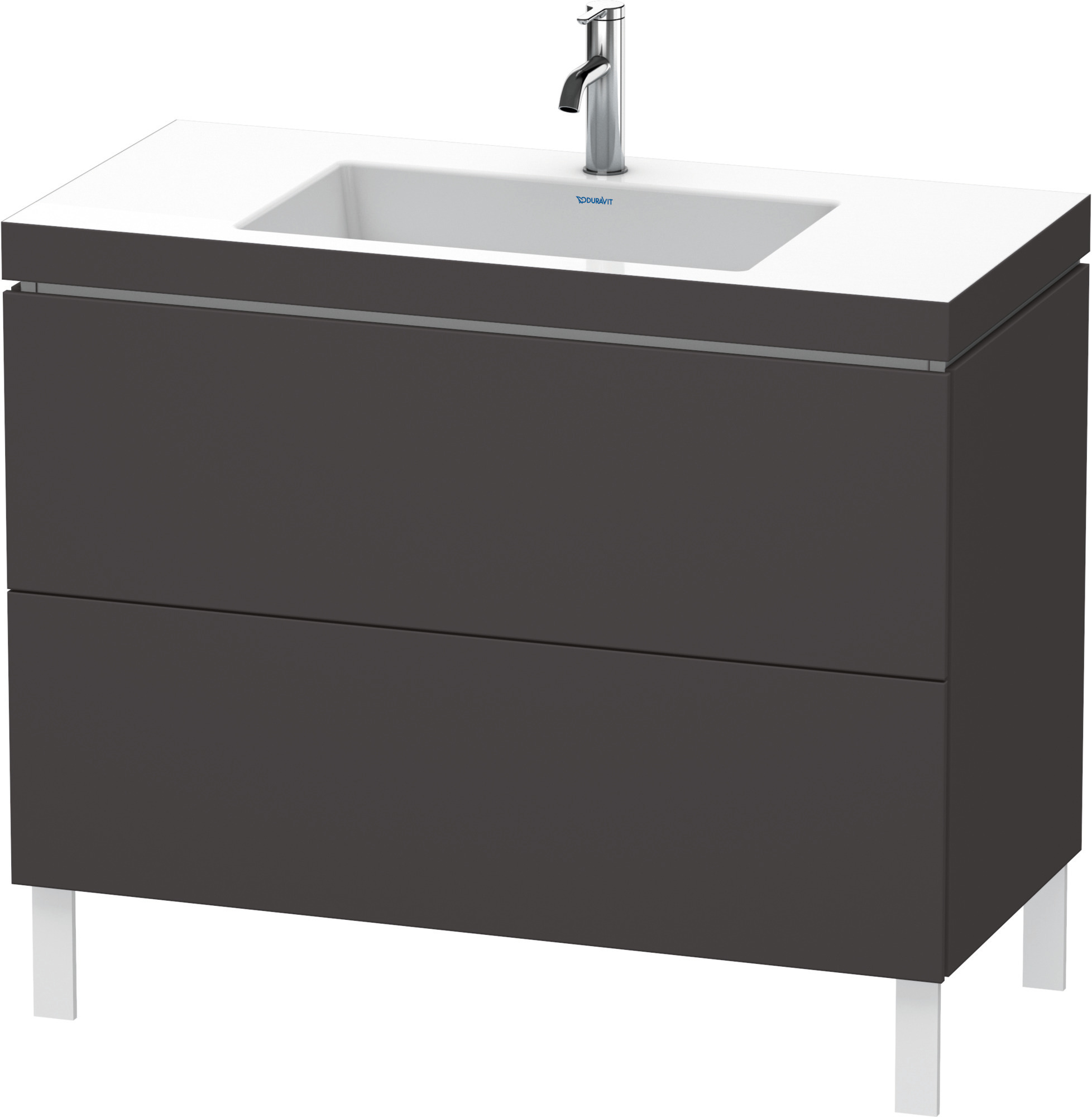 Duravit WTU L-Cube m. Vero Air 698x1000x480mm 1 HL, 2 Auszüge, Graphit Supermatt