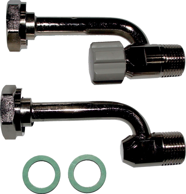 Wolf Anschlussteil Warm-/Kaltwasser 1/2" für Aufputzinstallation, verchromt