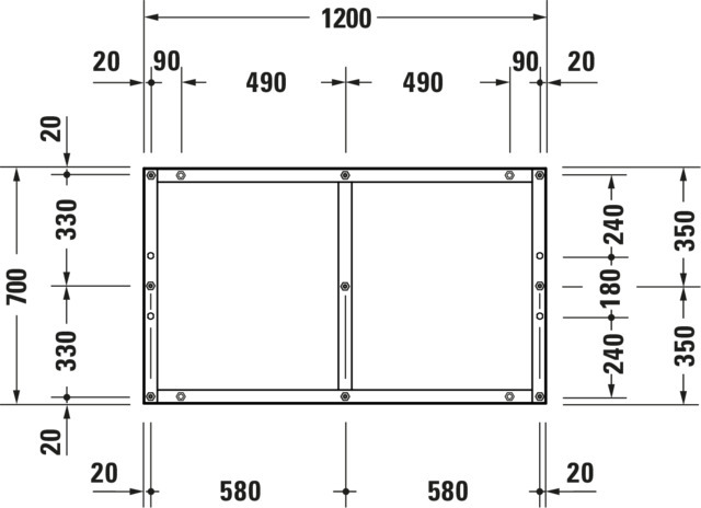 Duravit Fußgestell für Duschwanne Tempano 1200x700mm