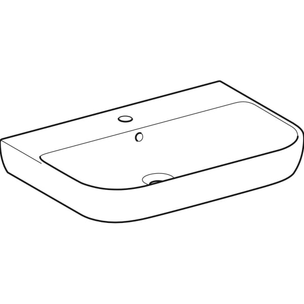 Geberit Smyle Waschtisch, 70x48cm m. Hl., m. Ül., weiß, KeraTect