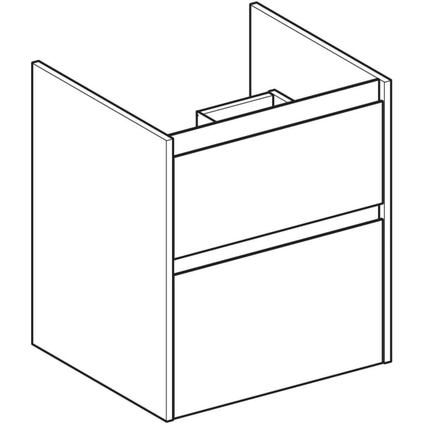 Geberit Unterschrank für MWT, 2 Schubladen B:55cm, sandgrau matt