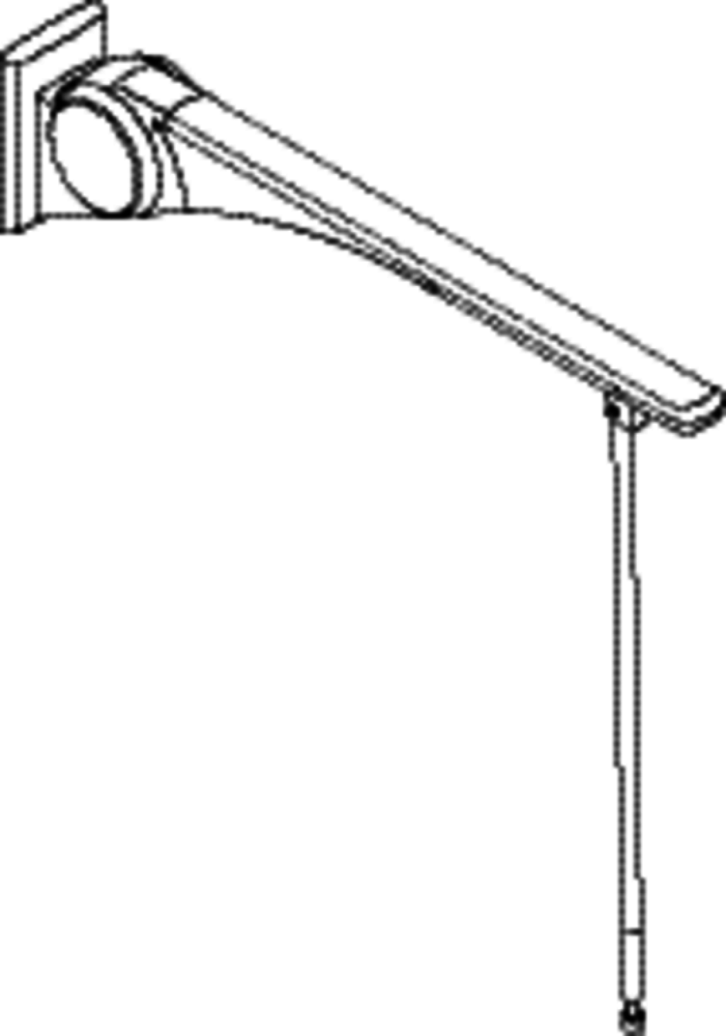 HEWI SK-Griff Basic,850, m.Bodenstütze Montagehöhe h=760mm weiß hgl.- weiß mt