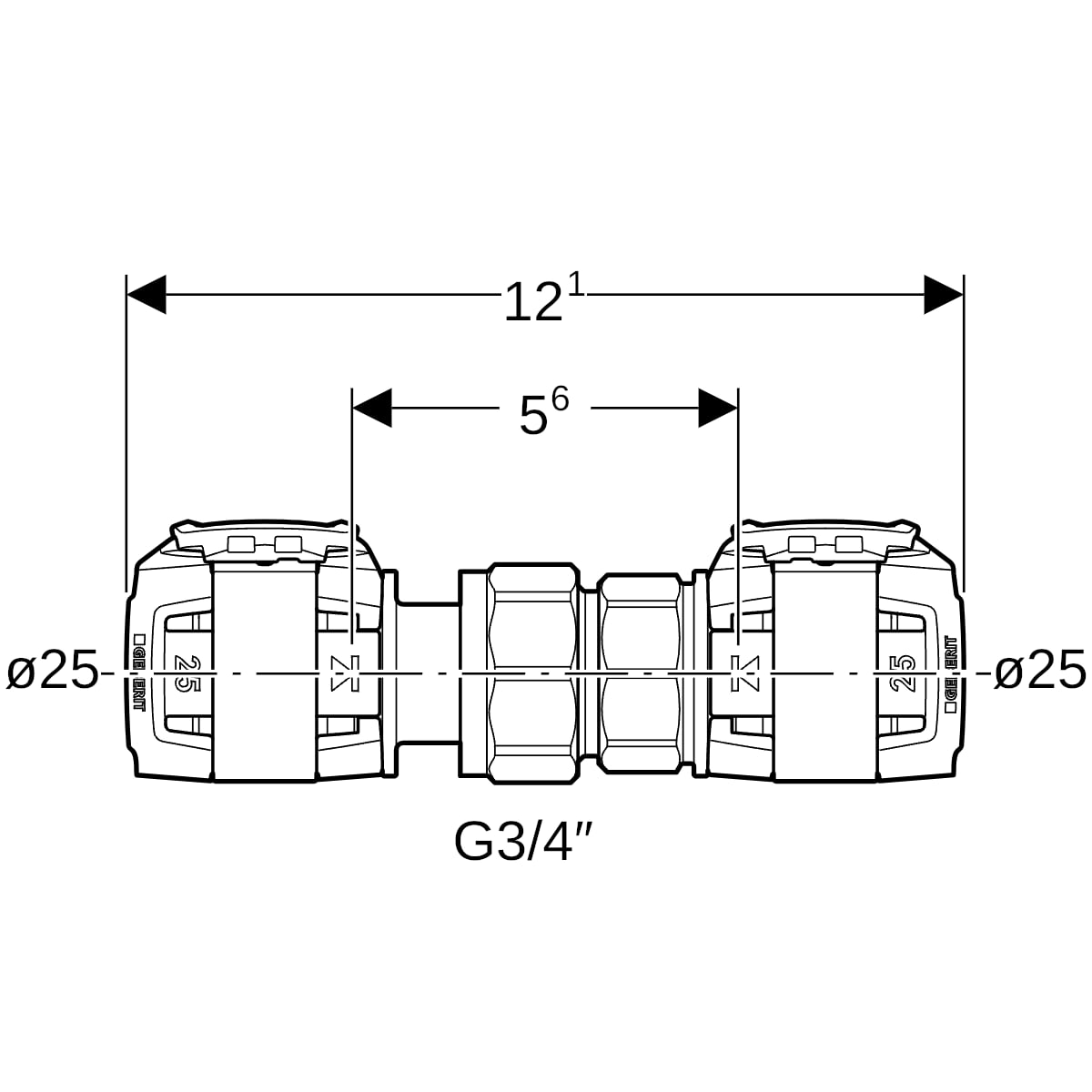 Geberit FlowFit Verschraubung SiBr, d25
