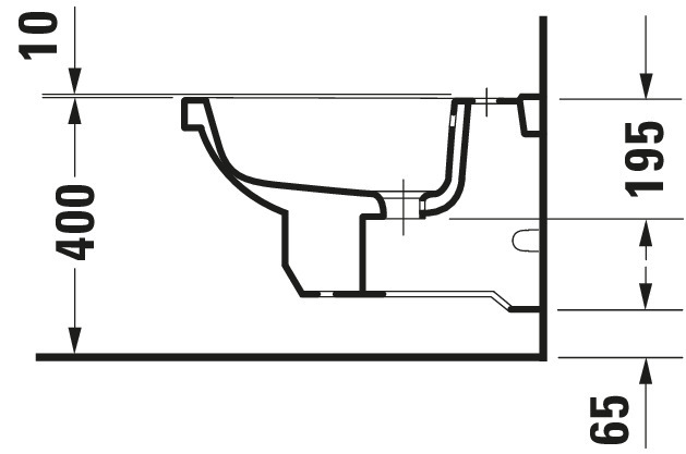 Duravit Wand-Bidet 1930 580 mm mit ÜL, mit HLB, 1 HL, weiß WonderGliss