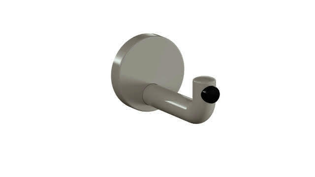 HEWI Wandhaken Ser 477 d:70mm, Türpuffer schwarz lichtgrau