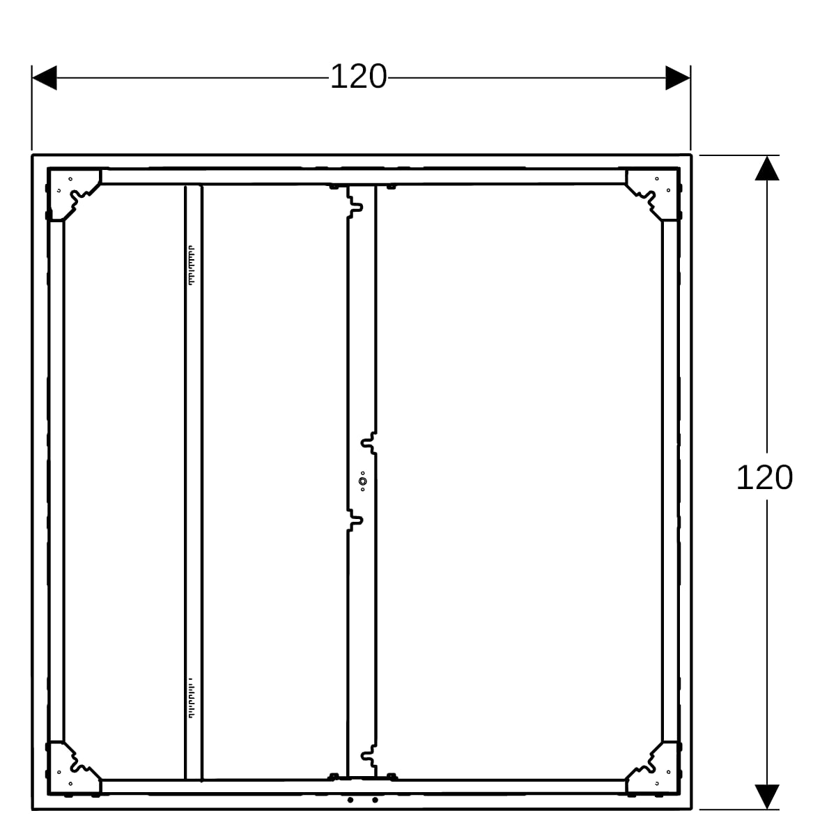 Geberit Duofix Installationsrahmen, 120x120cm für zehn Füße