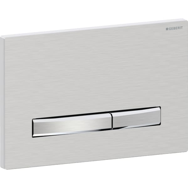 Geberit Sigma50 BetPl., eckig, 2-Mengen-Sp. chrom gebürstet, Etc
