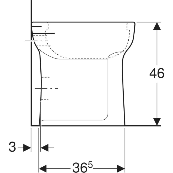 Geberit Vitalis Stand-WC Flachspüler Abgang horizontal, H:46cm, weiß KeraTect