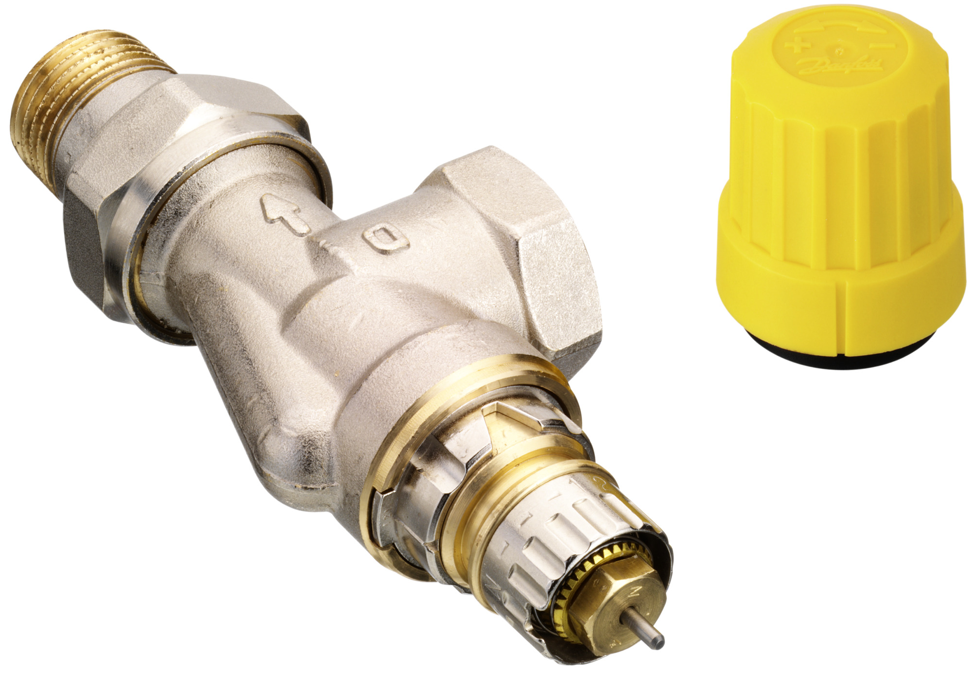 Danfoss Ventilgehäuse RA-UN 15 R 1/2, UK (Axial), matt vernickelt