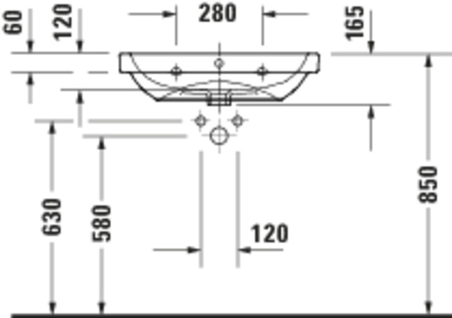 Duravit DU D-Code 2.0 WT 650x460mm,m.ÜL, Weiß