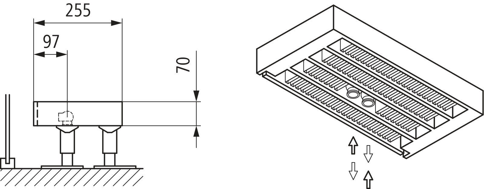 Kermi Kon m. Str. Typ44 BH210x255x4200 QN8026, weiß, 6bar, o. Abd., AB Uni.