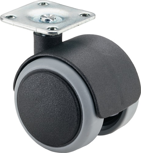 Kunststoffdoppelrolle D.40mm Trgf.30kg m.Platte PA BS ROLLEN Kunststoffdoppelrolle D.40mm Trgf.30kg m.Platte PA BS ROLLEN