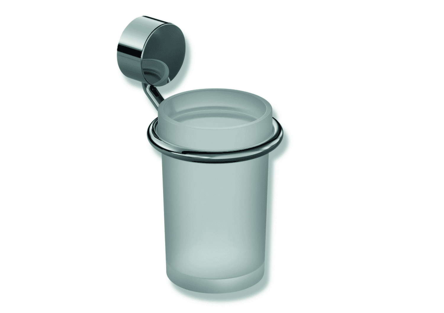 HEWI Becher, Glas mit Halter Sys 815, Edelstahl verchromt, Glas satiniert