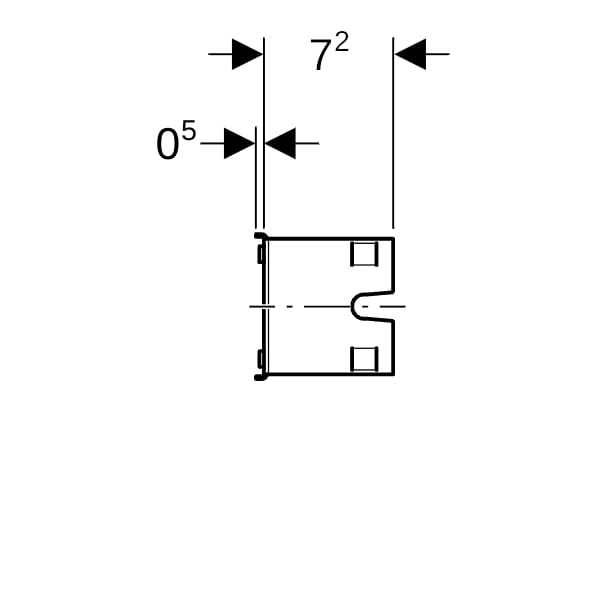 Geberit Montageplatte zu GIS UP-Absp. Vent. 248 mm