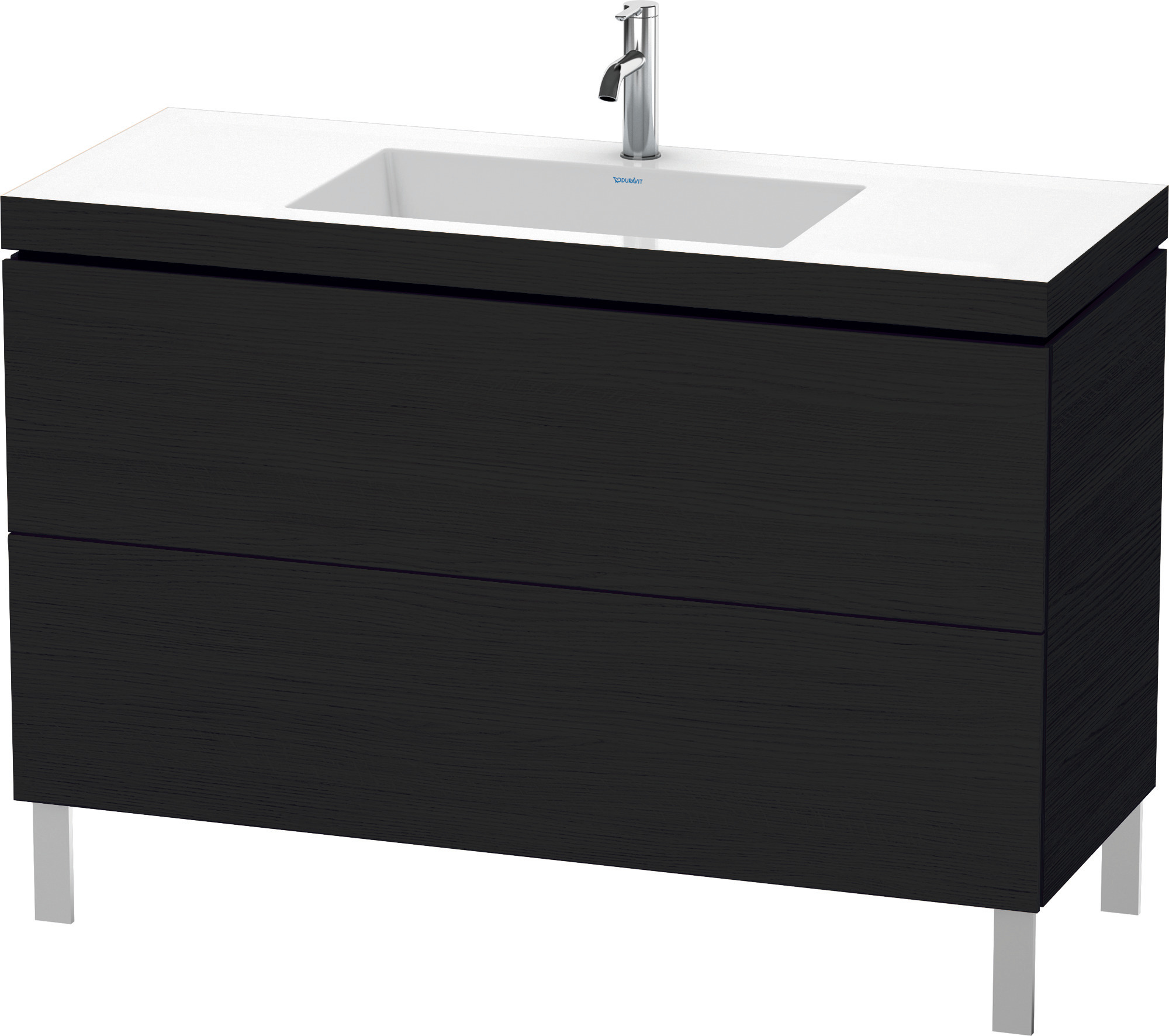 Duravit WTU L-Cube m. Vero Air 698x1200x480mm 1 HL, 2 Auszüge, Eiche Schwarz