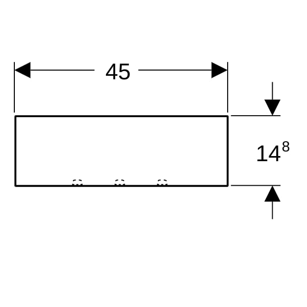 Geberit Smyle Wandablage, eckig 45x14,8x14,3cm, weiß