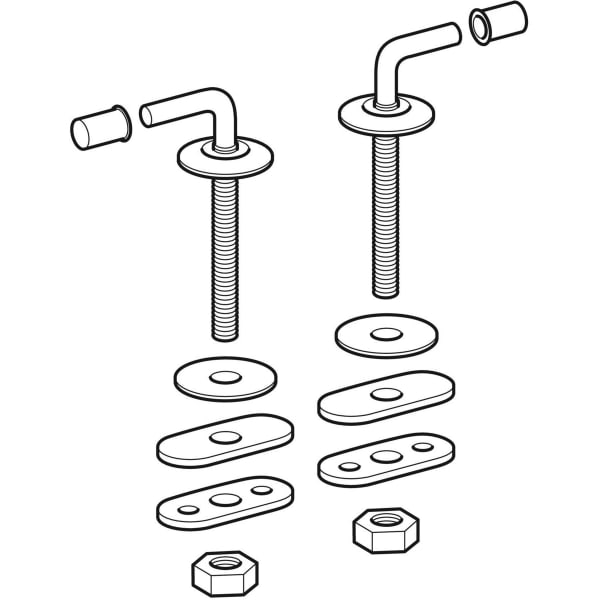 Geberit Set Scharniere f. WC-Sitzring Bambini Befestigung von unten, Edlestahl