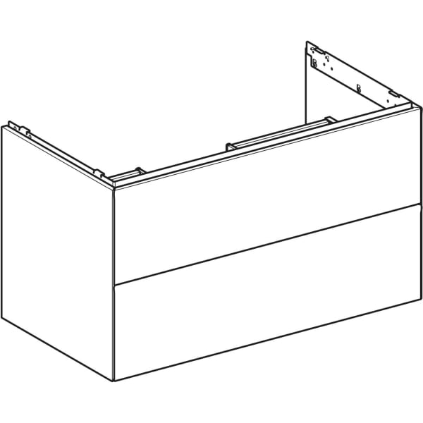 Geberit ONE Unterschrank für WT/-Platte 2 Schubl., 88,8x50,4x47cm, sandgrau hgl.