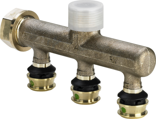 Viega Verteiler mit SC Raxofix 5326.07 in16mmxG3/4-3fach Siliziumbronze
